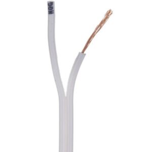 سیم نایلون برق ۱ در ۲ افشان، هادی تمام مس، نمای نزدیک از رشته‌ها و عایق نایلونی